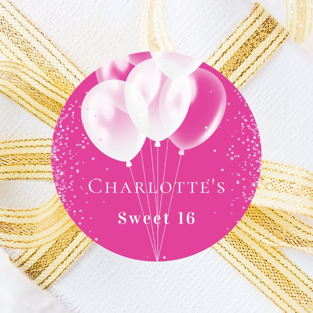 Adesivo Rapariga dos balões brancos cor-de-rosa (Criador carregado)