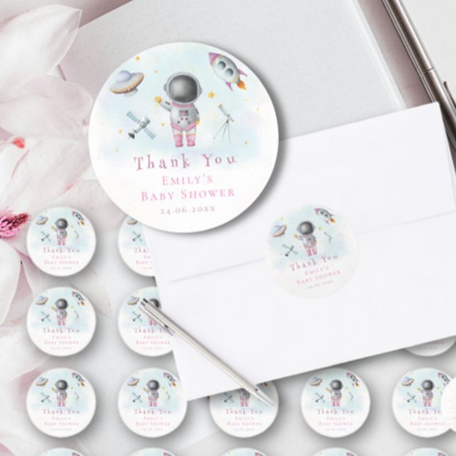 Adesivo Rapariga espacial Astronauta rockstars cor-de-rosa (Criador carregado)