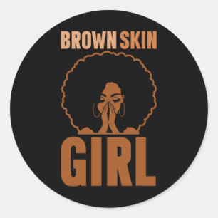Adesivo Rapariga Marrom Melanin Brown Skin Black History J