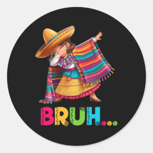 Adesivo Rapariga Mexicana Dabbing Bruh Poncho Engraçado Ci
