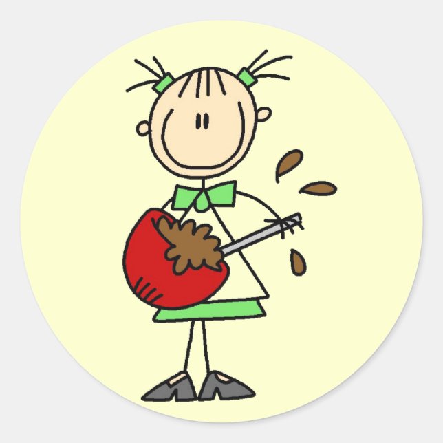 Adesivo Rapariga Misturando Camisas de Bateria e Presentes (Frente)