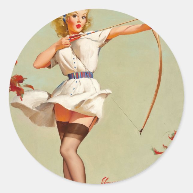 Adesivo Rapariga Pin-Up da Archery (Frente)