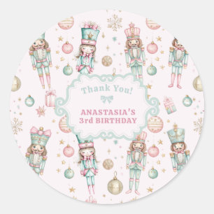 Adesivo Rapariga Pink Nutcracker Aniversário Obrigado