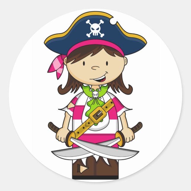 Adesivo Rapariga Pirata Capitão Sticker (Frente)
