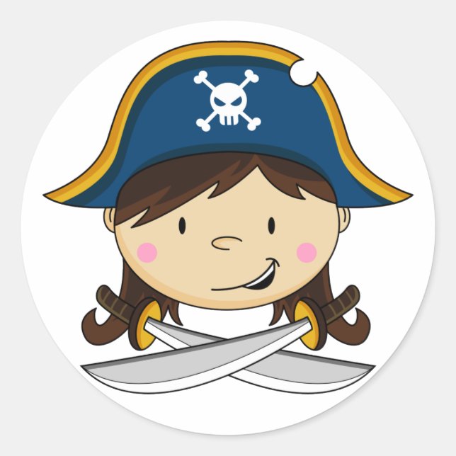 Adesivo Rapariga Pirata Capitão Sticker (Frente)