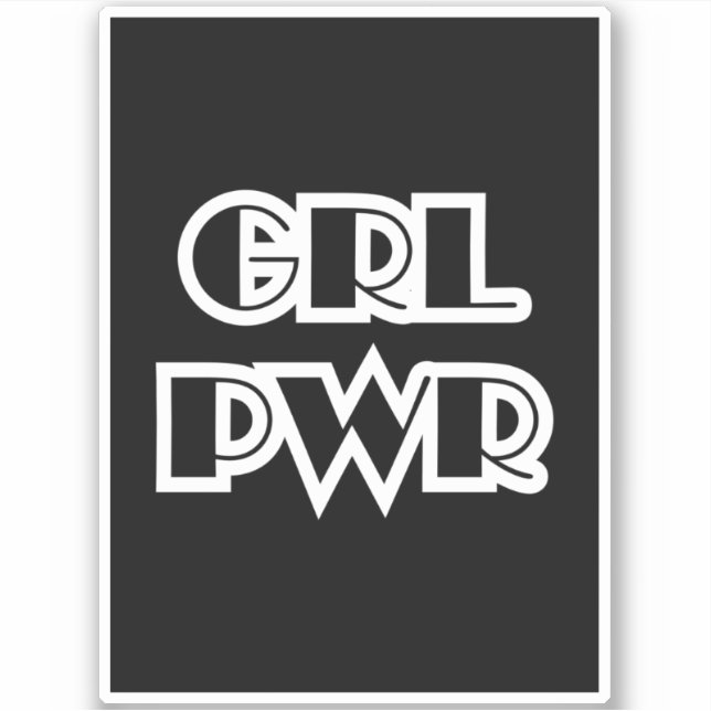 Adesivo Rapariga Power, Grl Pwr (Frente)