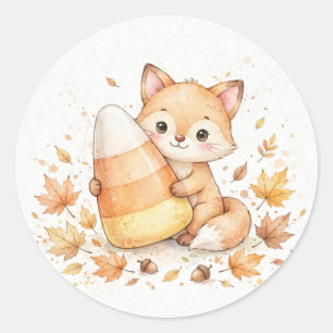 Adesivo Rapariga Raposa com Candy Corn Halloween