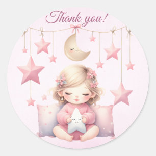 Adesivo Rapariga Rosa Rainbow Star Aniversário