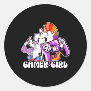 Adesivo Rapariga Unicórica Jogo Gaming Cute Muito Legal