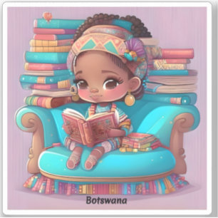 Adesivo Raparigas da Leitura Mundial - Botsuana