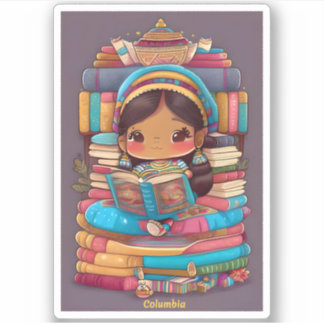 Adesivo Raparigas da Leitura Mundial - Colúmbia