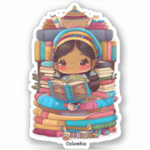 Adesivo Raparigas da Leitura Mundial - Colúmbia