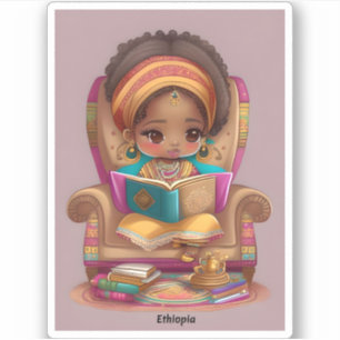 Adesivo Raparigas da Leitura Mundial - Etiópia