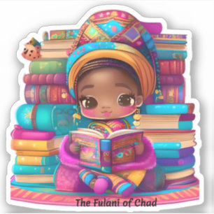 Adesivo Raparigas da Leitura Mundial - Fulani do Chade