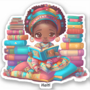 Adesivo Raparigas da Leitura Mundial - Haiti