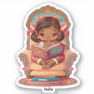 Adesivo Raparigas da Leitura Mundial - Índia