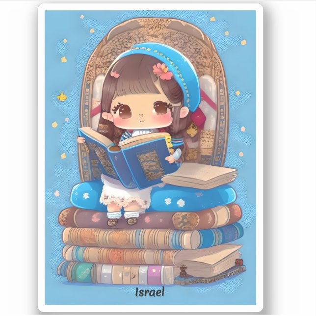 Adesivo Raparigas da Leitura Mundial - Israel (Frente)