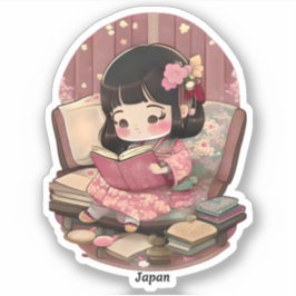 Adesivo Raparigas da Leitura Mundial - Japão