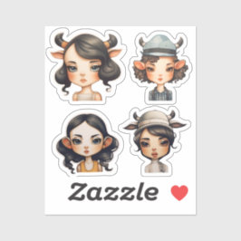 Adesivo Raparigas de animais