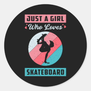 Adesivo Raparigas de skate Sk8 Skateboard Retro Gift Idea