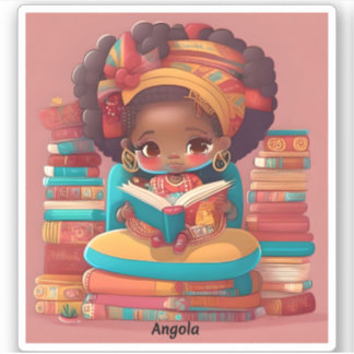 Adesivo Raparigas do Mundo a Ler - Angola