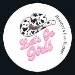 Adesivo Raparigas do Vamos Rosa Ir Último Rodeio<br><div class="desc">Vamos Rosa Ir Raparigas Último Rodeio Clássico Autocolante</div>