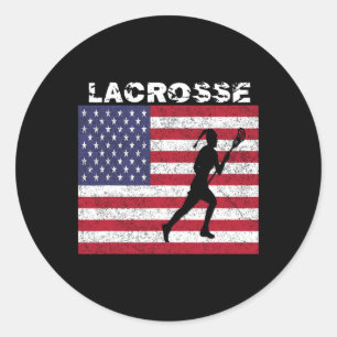 Adesivo Raparigas Lacrosse Usa Flag T Shirt Distressed Vin