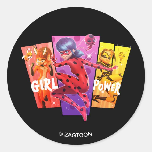 Adesivo Raparigas Miraculosas | Energia de Menina (Frente)