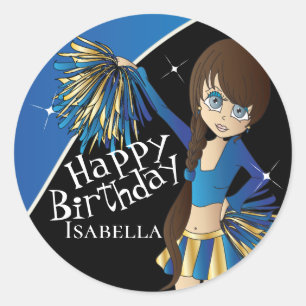 Adesivo Raparigas Pom Pom De Cheerleader Bonito Azul