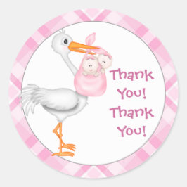 Adesivo Raparigas Stork e Twin Obrigado