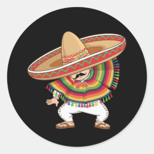 Adesivo Rapaz Mexicano Dabbing Poncho Cinco de Mayo