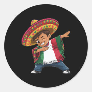 Adesivo Rapaz Mexicano Dabbing Poncho Fiesta Cinco De Mayo