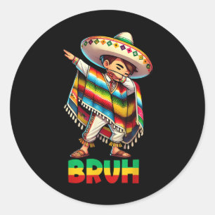 Adesivo Rapaz Mexicano Dabbing Poncho Sombrero Cinco De Ma