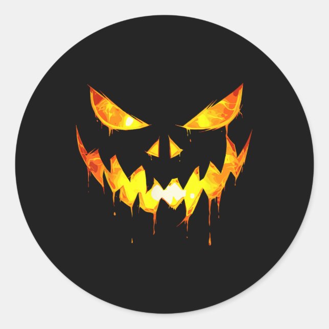 Adesivo Rapazes Assustadores Do Halloween Enfrentam Pumpki (Frente)