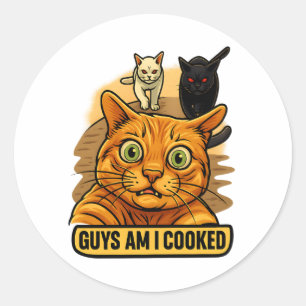 Adesivo Rapazes Estou Cozido? Meme Divertido de Gato Reaçã