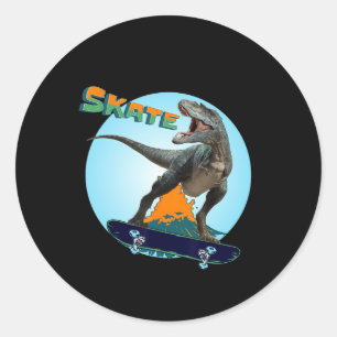 Adesivo Rapazes Fixe Skate T Rex Dinossauro Skateboard 