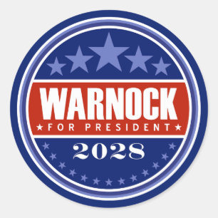 Adesivo Raphael Warnock para Presidente 2028