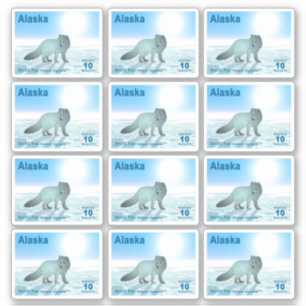 Adesivo Raposa Árctica - Postage Sticker do Alasca