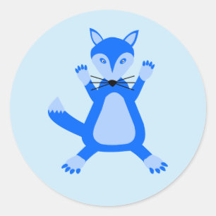 Adesivo Raposa-Bebê Azul