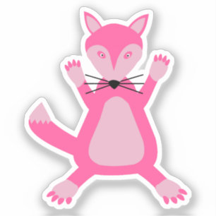 Adesivo Raposa-Bebê Rosa bonito