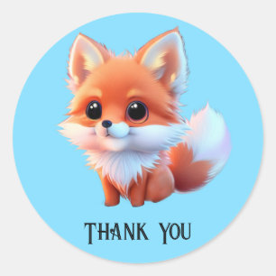 Adesivo Raposa-branca desenhando animais florestais amigos