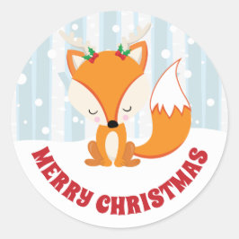 Adesivo Raposa-branca em traficantes de neve no Natal