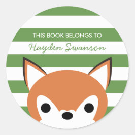 Adesivo Raposa-branca | Este Livro Pertence A