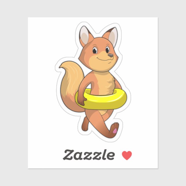 Adesivo Raposa com Lifebuoy (Folha)