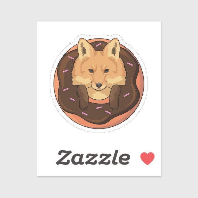 Adesivo Raposa com Rosquinha (Folha)