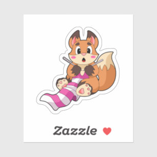 Adesivo Raposa com Scarf