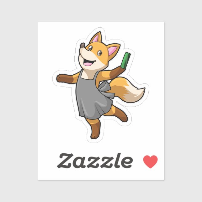 Adesivo Raposa como cabeceira com tesoura (Folha)