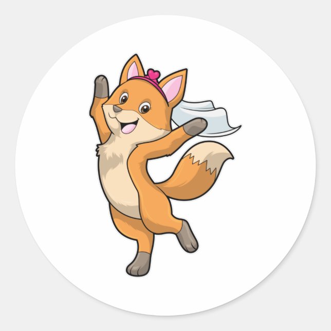 Adesivo Raposa como Noiva com Véu & Coração (Frente)