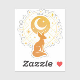 Adesivo Raposa do Deserto Celestial - Lua e Estrelas Cósmi