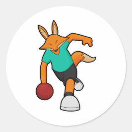 Adesivo Raposa em Boliche com Bola de boliche